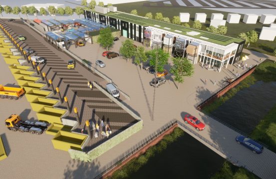 artist impression van de Upcycle Mall aan de Bovendijk.